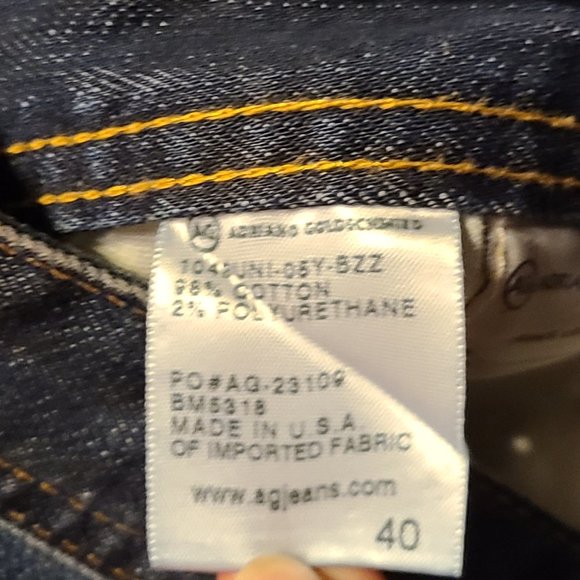 AG ADRIANO GOLDSCHMIED The Protege Straight Leg jeans stretch sz 40 Short - Picture 8 of 8